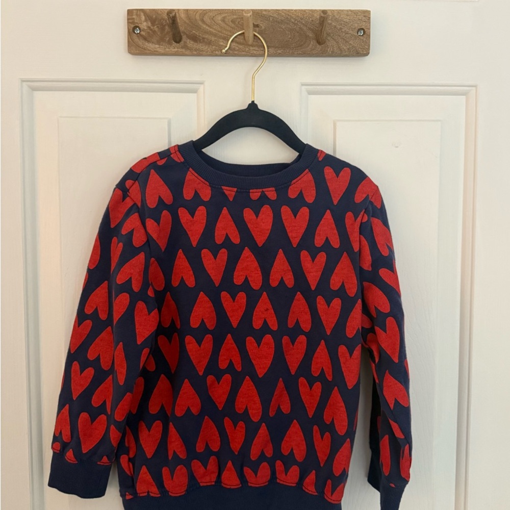 Old Navy Red and Blue Heart Pattern Sweatshirt